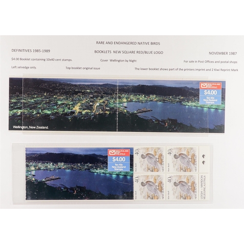 883 - NEW ZEALAND 1967 - 1999 BOOKLETS SPECIALIZED COLLECTION written up in two albums, showing various ty... 