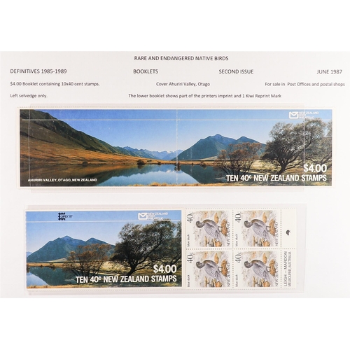 883 - NEW ZEALAND 1967 - 1999 BOOKLETS SPECIALIZED COLLECTION written up in two albums, showing various ty... 