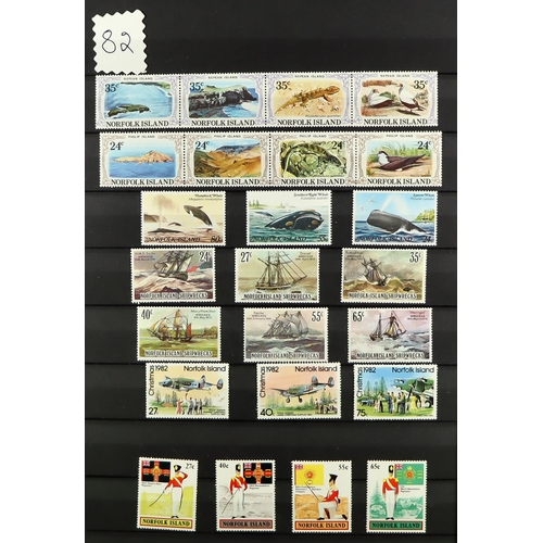 893 - NORFOLK IS. 1947 - 2018 NEVER HINGED MINT COLLECTION in two stockbooks, looks virtually complete. (Q... 