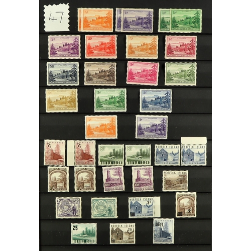 893 - NORFOLK IS. 1947 - 2018 NEVER HINGED MINT COLLECTION in two stockbooks, looks virtually complete. (Q... 