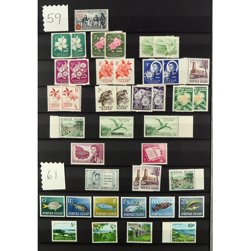 893 - NORFOLK IS. 1947 - 2018 NEVER HINGED MINT COLLECTION in two stockbooks, looks virtually complete. (Q... 