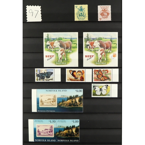 893 - NORFOLK IS. 1947 - 2018 NEVER HINGED MINT COLLECTION in two stockbooks, looks virtually complete. (Q... 