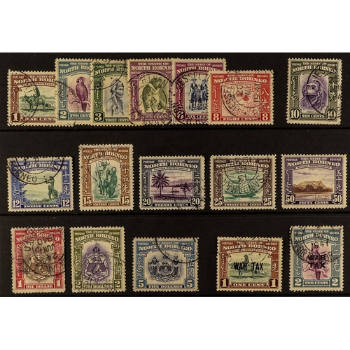 897 - NORTH BORNEO 1939 Pictorials complete set + 1941 War Tax set, SG 303/317, 318/319, fine used, cat  £... 