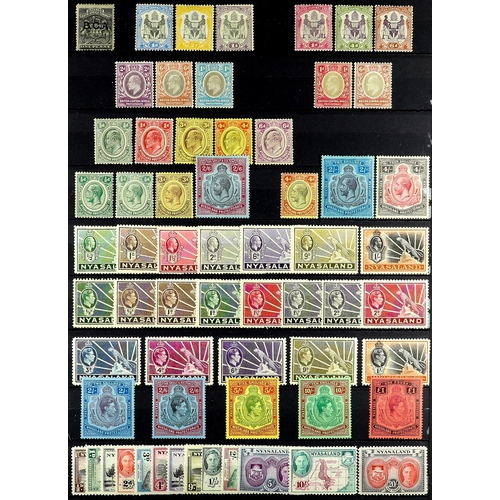 902 - NYASALAND 1891 - 1945 MINT COLLECTION on black protective stock page from SG 1 onwards,  1901 colour... 