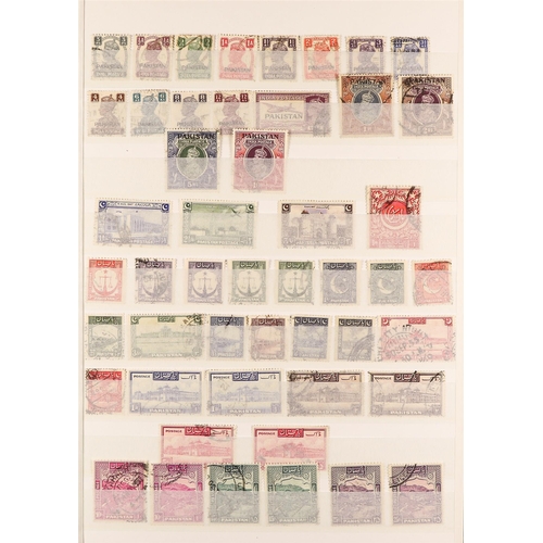 910 - PAKISTAN 1947 - 1953 USED COLLECTION on stock book pages, note 1947 set to 10r (SG 1/17), 1948-53 ye... 