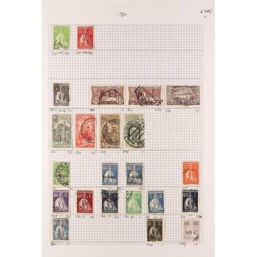 926 - PORTUGAL 1853 - 1934 OLD USED ASSEMBLY of stamps on pages, note 1862 & 1866 selections with vals to ... 