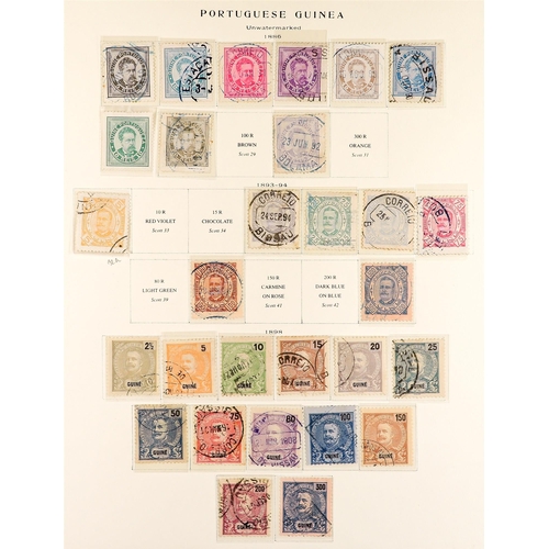 937 - PORTUGUESE COLONIES PORTUGUESE GUINEA 1881 - 1973 USED COLLECTION on Scott album pages, note early C... 