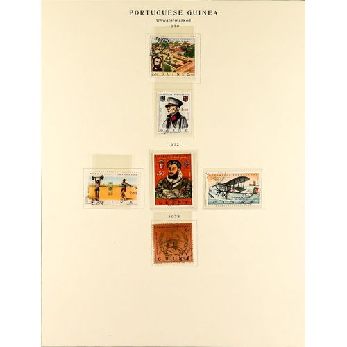 937 - PORTUGUESE COLONIES PORTUGUESE GUINEA 1881 - 1973 USED COLLECTION on Scott album pages, note early C... 