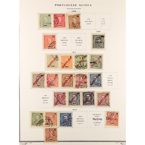 937 - PORTUGUESE COLONIES PORTUGUESE GUINEA 1881 - 1973 USED COLLECTION on Scott album pages, note early C... 