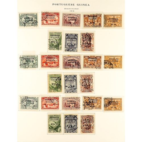 937 - PORTUGUESE COLONIES PORTUGUESE GUINEA 1881 - 1973 USED COLLECTION on Scott album pages, note early C... 