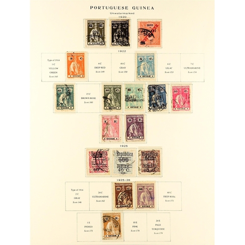 937 - PORTUGUESE COLONIES PORTUGUESE GUINEA 1881 - 1973 USED COLLECTION on Scott album pages, note early C... 