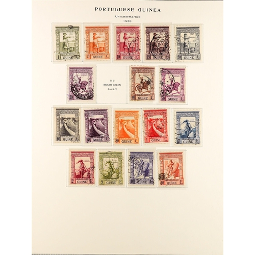 937 - PORTUGUESE COLONIES PORTUGUESE GUINEA 1881 - 1973 USED COLLECTION on Scott album pages, note early C... 