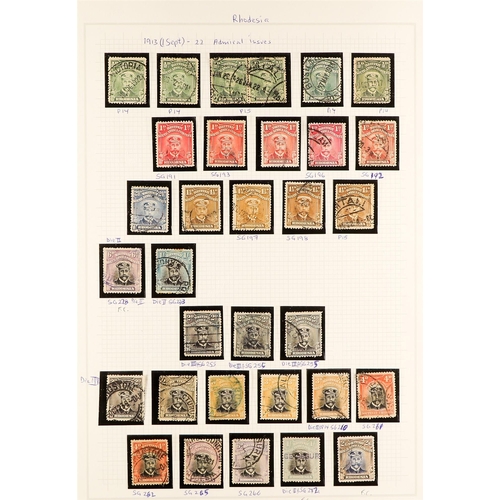 941 - RHODESIA 1892 - 1913 USED COLLECTION on pages, substantial ranges include additional shades, postal ... 