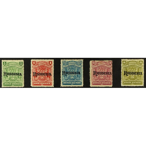 945 - RHODESIA 1909-12 'No Stop' oveprint varieties on the ½d, 1d, 2½d, 3d and 4d values, SG 100a/101a, 10... 