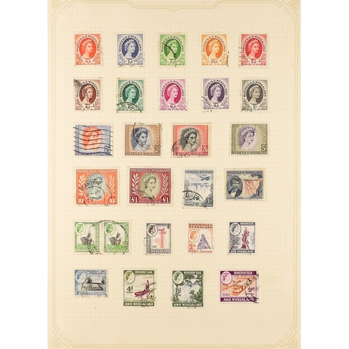 949 - RHODESIA & NYASA. 1892 - 1960 COLLECTION of m & u stamps on leaves, many sets, double heads, etc (ap... 