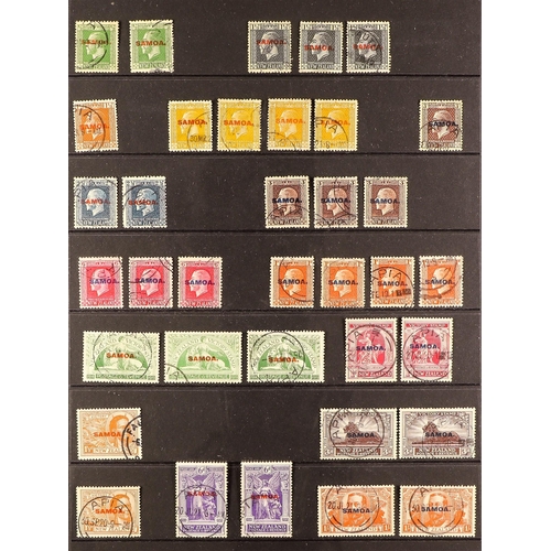 975 - SAMOA 1914-46 USED RANGES incl. 1914-15 sets plus 2d & 6d blocks of four, 1916-19 set, 1920 Victory ... 