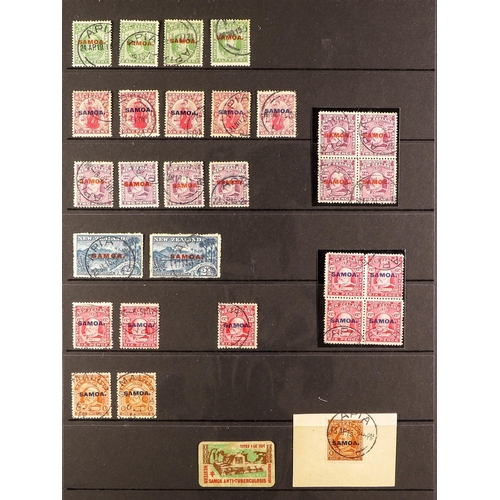 975 - SAMOA 1914-46 USED RANGES incl. 1914-15 sets plus 2d & 6d blocks of four, 1916-19 set, 1920 Victory ... 