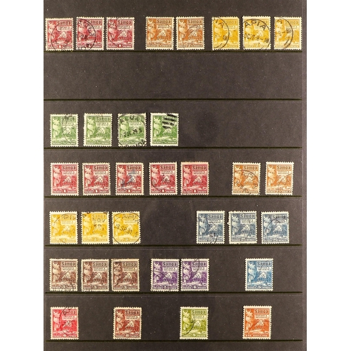 975 - SAMOA 1914-46 USED RANGES incl. 1914-15 sets plus 2d & 6d blocks of four, 1916-19 set, 1920 Victory ... 