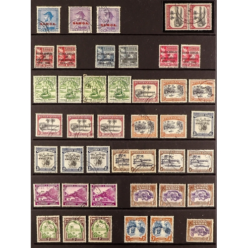 975 - SAMOA 1914-46 USED RANGES incl. 1914-15 sets plus 2d & 6d blocks of four, 1916-19 set, 1920 Victory ... 