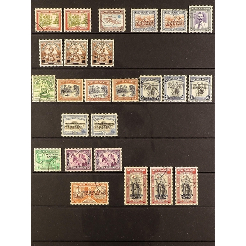 975 - SAMOA 1914-46 USED RANGES incl. 1914-15 sets plus 2d & 6d blocks of four, 1916-19 set, 1920 Victory ... 