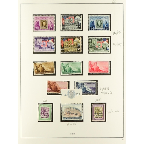 976 - SAN MARINO 1945 - 1964 NEVER HINGED MINT COLLECTION near - complete in hingeless album (approx 550 s... 