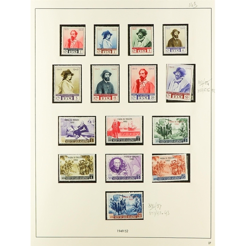 976 - SAN MARINO 1945 - 1964 NEVER HINGED MINT COLLECTION near - complete in hingeless album (approx 550 s... 