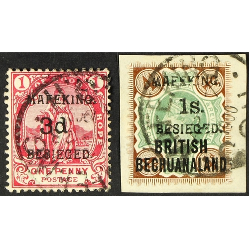 998 - SOUTH AFRICA -COLS & REPS MAFEKING SIEGE 1900 Cape 3d on 1d, SG 3, and British Bechuanaland 1s on 4d... 