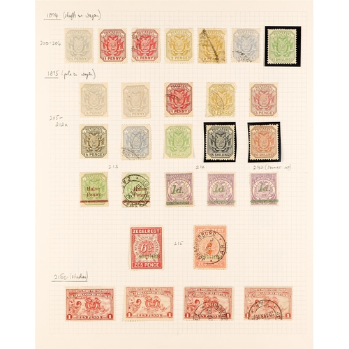 1003 - SOUTH AFRICA -COLS & REPS TRANSVAAL 1877 - 1905 COLLECTION of mint & used stamps on well-filled albu... 