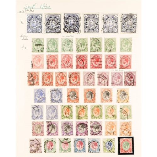 1007 - SOUTH AFRICA 1910 - 1949 COLLECTION of mint & used stamps on 5 album pages, note 1913-24 £1 green an... 