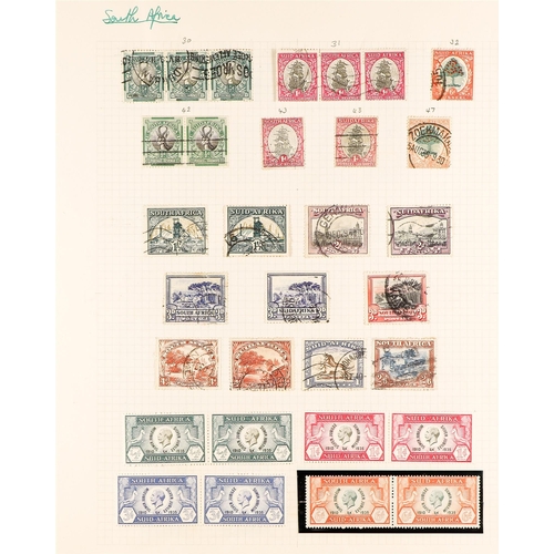 1007 - SOUTH AFRICA 1910 - 1949 COLLECTION of mint & used stamps on 5 album pages, note 1913-24 £1 green an... 