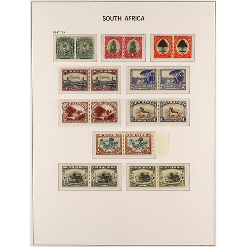 1008 - SOUTH AFRICA 1910 - 1961 NEVER HINGED MINT COLLECTION in a Davo hingeless stamp album with just two ... 