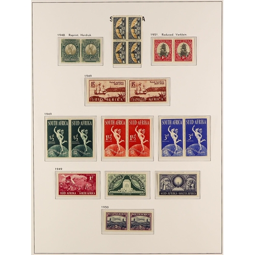 1008 - SOUTH AFRICA 1910 - 1961 NEVER HINGED MINT COLLECTION in a Davo hingeless stamp album with just two ... 