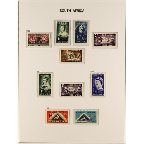 1008 - SOUTH AFRICA 1910 - 1961 NEVER HINGED MINT COLLECTION in a Davo hingeless stamp album with just two ... 