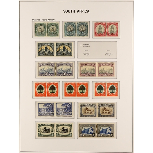 1008 - SOUTH AFRICA 1910 - 1961 NEVER HINGED MINT COLLECTION in a Davo hingeless stamp album with just two ... 