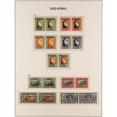 1008 - SOUTH AFRICA 1910 - 1961 NEVER HINGED MINT COLLECTION in a Davo hingeless stamp album with just two ... 