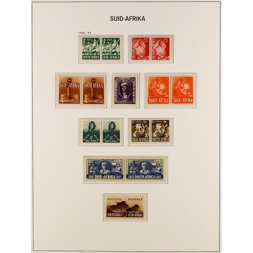 1008 - SOUTH AFRICA 1910 - 1961 NEVER HINGED MINT COLLECTION in a Davo hingeless stamp album with just two ... 