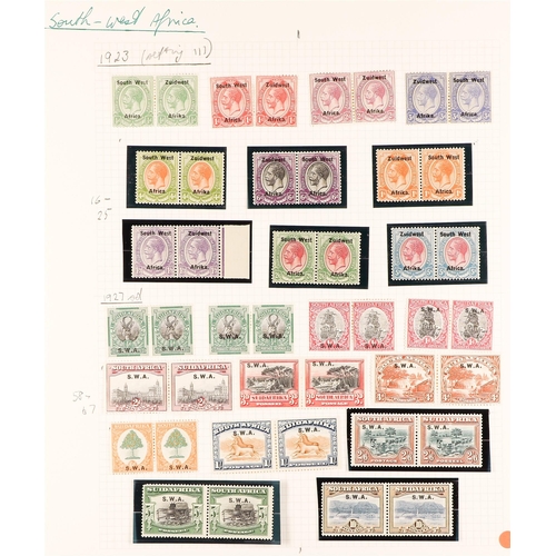 1014 - SOUTH WEST AFRICA 1923 - 1949 MINT COLLECTION on 4 album pages (includes some cheap used) includes t... 