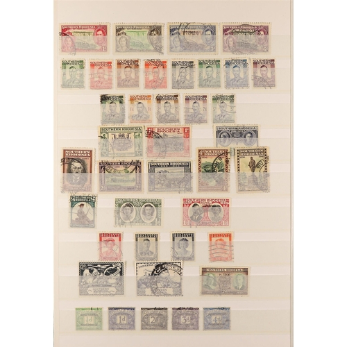 1016 - SOUTHERN RHODESIA 1924 - 1952 USED COLLECTION missing three stamps for basic completion but with ext... 