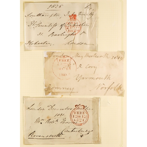 1185 - GB.PRE - STAMP 1776 - 1838 COLLECTION of 13 items on pages in a binder, note Bishop Marks, Mileage M... 