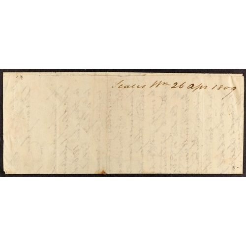 1188 - GB.PRE - STAMP 1809 ROCHESTER SHIP LETTER (April) entire letter from Cartagena to Birmingham, showin... 