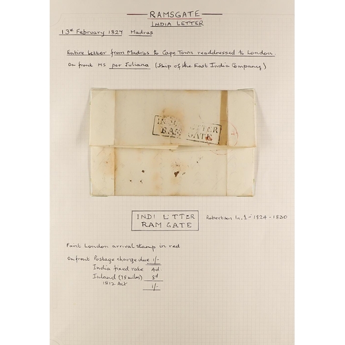 1192 - GB.PRE - STAMP 1827 INDIA LETTER RAMSGATE (Feb) an entire letter 