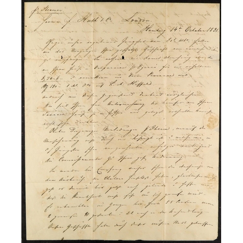 1194 - GB.PRE - STAMP 1831 QUEENBOROUGH SHIP LETTER (October) entire letter Hamburg to Huth in London, show... 