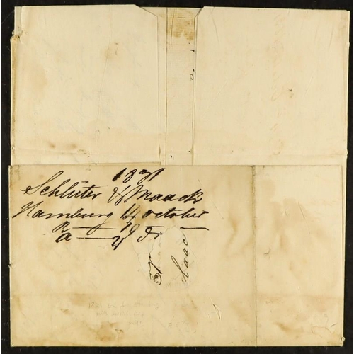 1194 - GB.PRE - STAMP 1831 QUEENBOROUGH SHIP LETTER (October) entire letter Hamburg to Huth in London, show... 