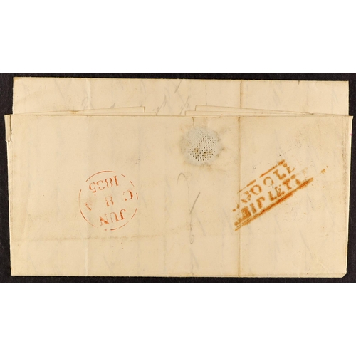 1195 - GB.PRE - STAMP 1835 GOOLE SHIP LETTER (June) an entire letter from Hamburg to Edinburgh, rated 1/8, ... 