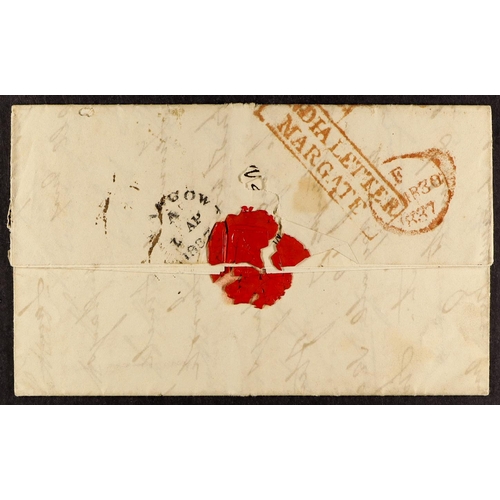 1196 - GB.PRE - STAMP 1836 INDIA LETTER MARGATE (October) an entire letter Calcutta to Glasgow, 