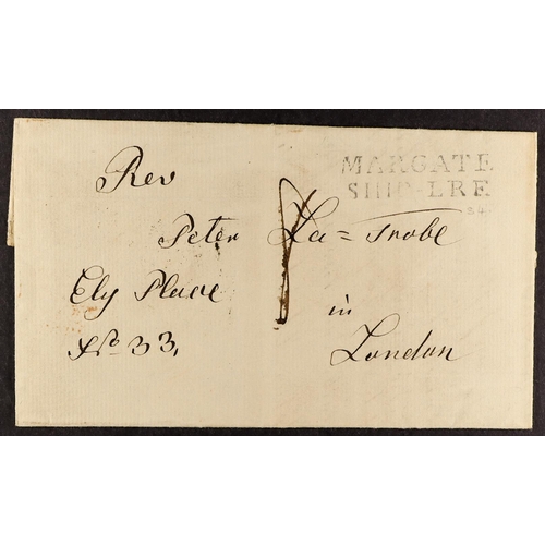 1198 - GB.PRE - STAMP 1842 MARGATE SHIP LETTER a part letter to London, showing on the front a good 