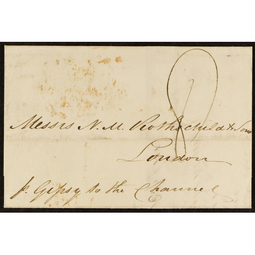 1200 - GB.PRE - STAMP 1846 FOLKESTONE SHIP LETTER a wrapper to London rated 