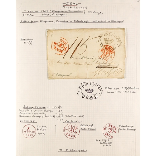 1201 - GB.PRE - STAMP SHIP LETTERS COLLECTION a range written up in an album, all fair to good strikes on w... 