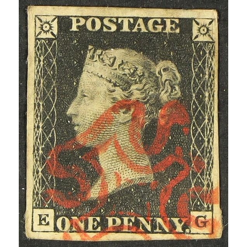 1212 - GB.PENNY BLACKS 1840 1d black, Plate 8 