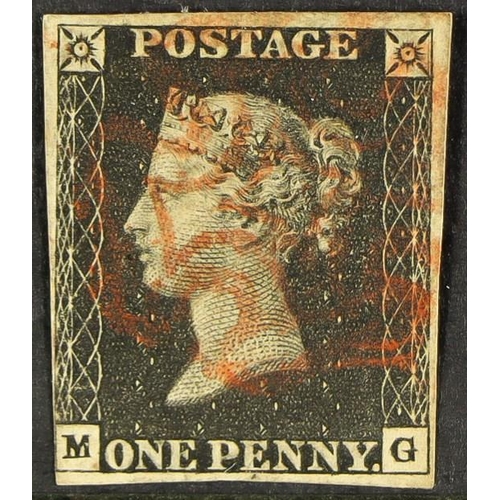 1213 - GB.PENNY BLACKS 1840 1d black, Plate 6 